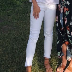 White Joes Jeans - high waisted, raw edge